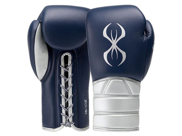 Sting Boxing Predator Leather Sparring Gloves Navy Silver Laces
